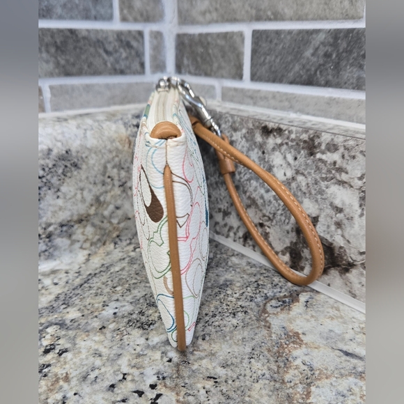 EUC Coach multicolored Signature Stripe Wristlet - Picture 7 of 11